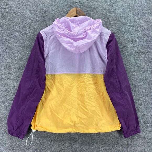 Old Navy Windbreaker Jacket Women S Small Purple 1/2 Zip Hooded Nylon Pockets - Picture 2 of 9